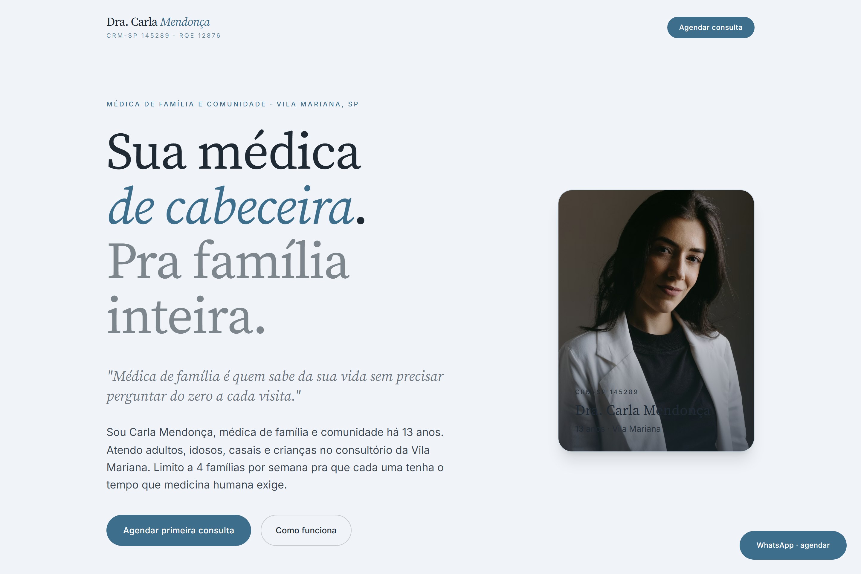 Mockup do site Dra. Carla Mendonça