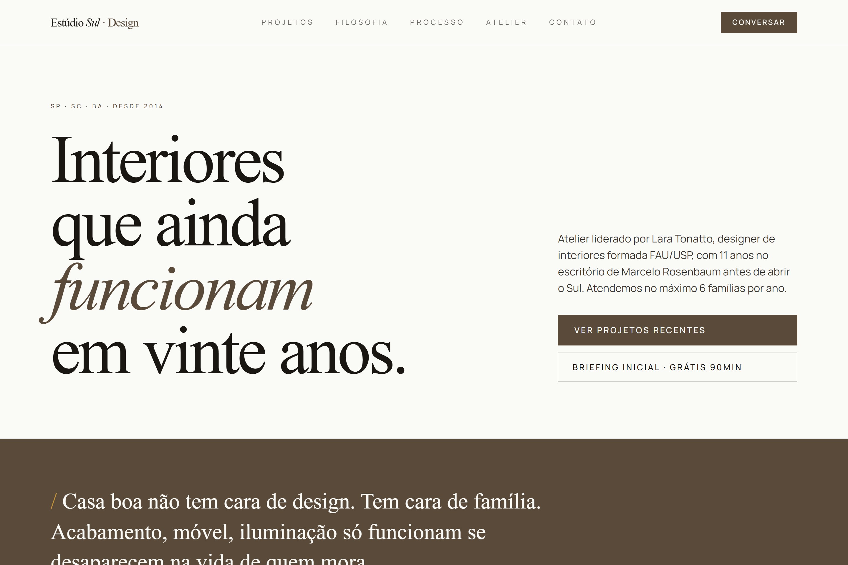 Mockup do site Estúdio Sul Design