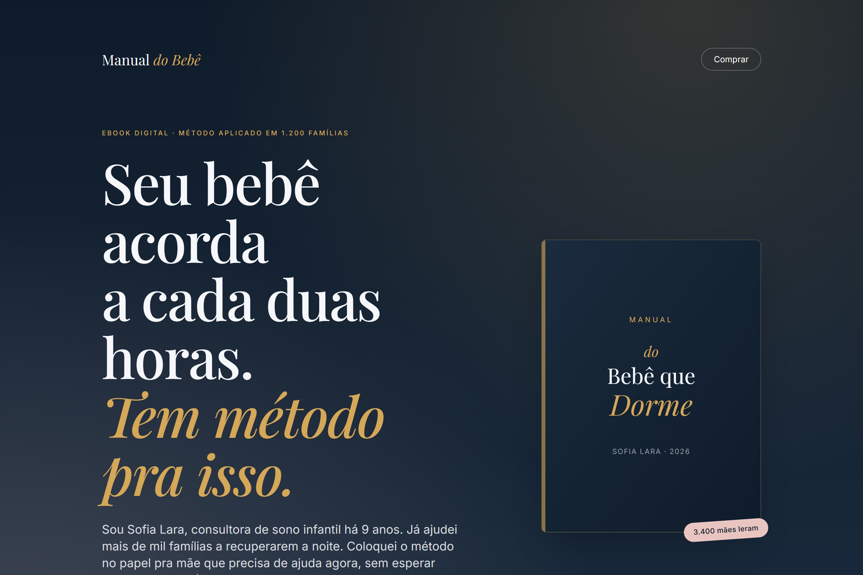 Mockup do site Manual do Bebê que Dorme