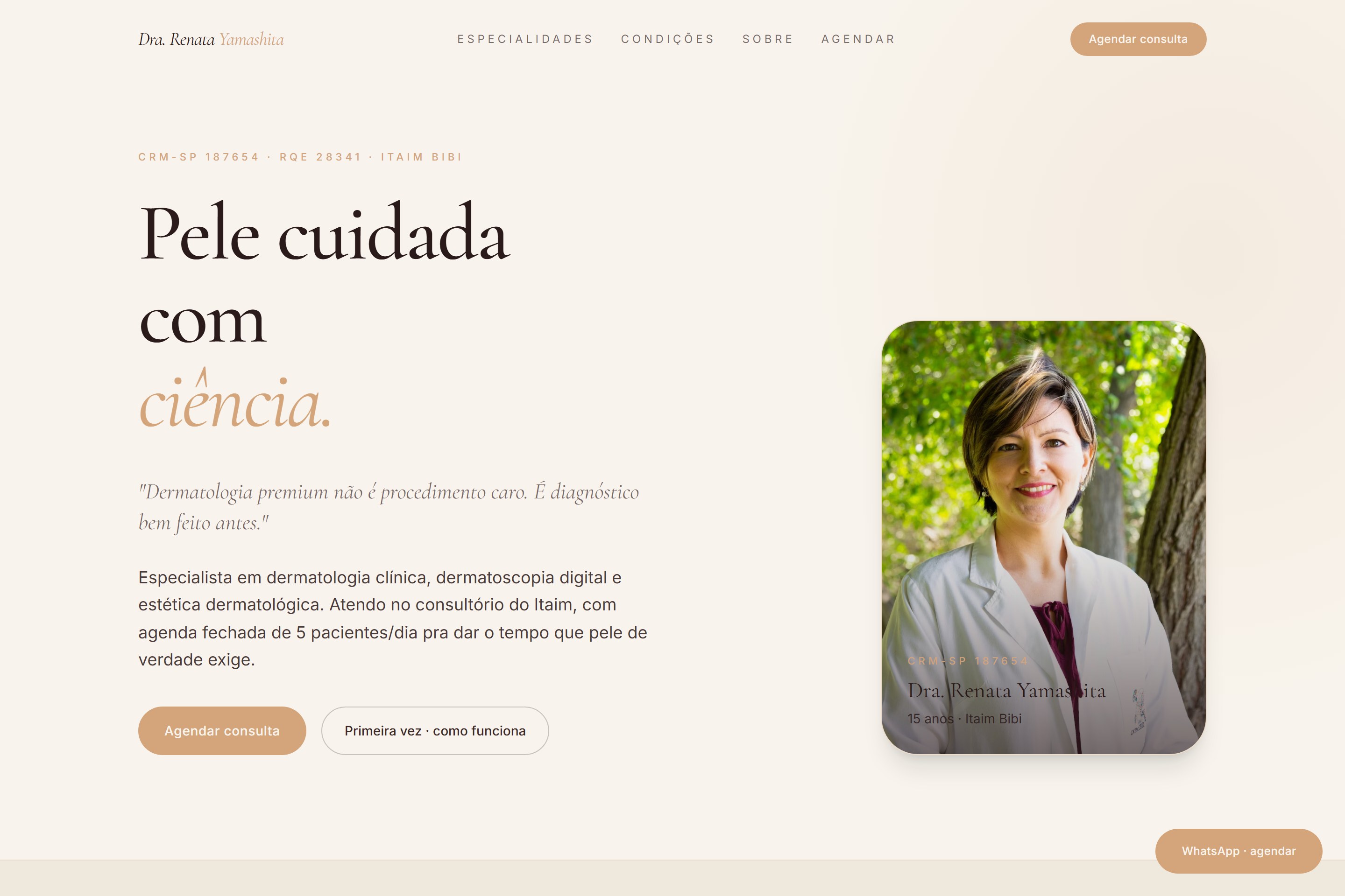 Mockup do site Dra. Renata Yamashita