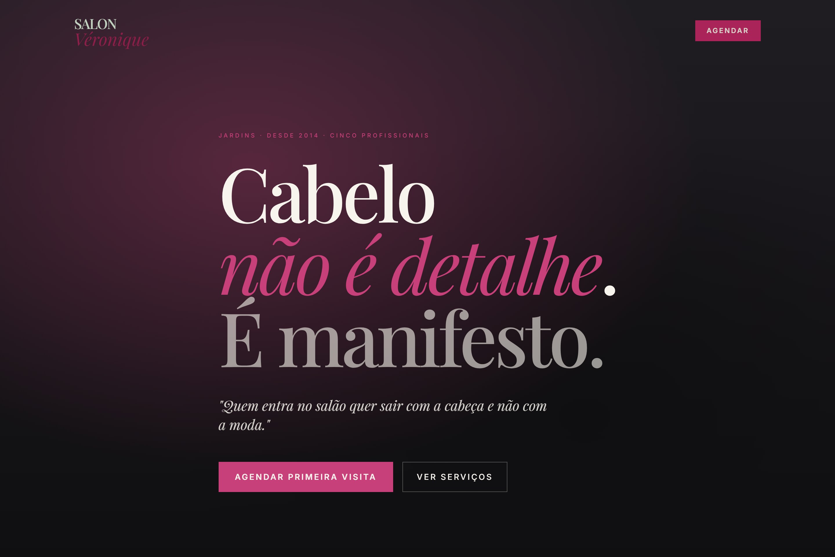 Mockup do site Salon Véronique